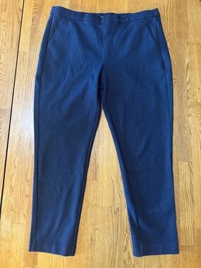 Liverpool Navy Pin Dot Slim Cropped Trouser Pants Size 12/31